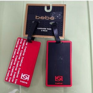 Bebe Black and Red Travel Tags ❤️ 🖤 NWT- 2 pack